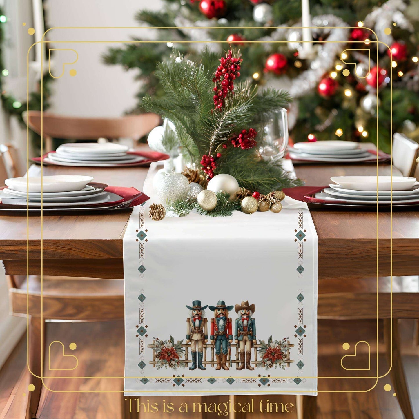 Cowboy Nutcracker Table Runner (Cotton, Poly) - ZumBuys