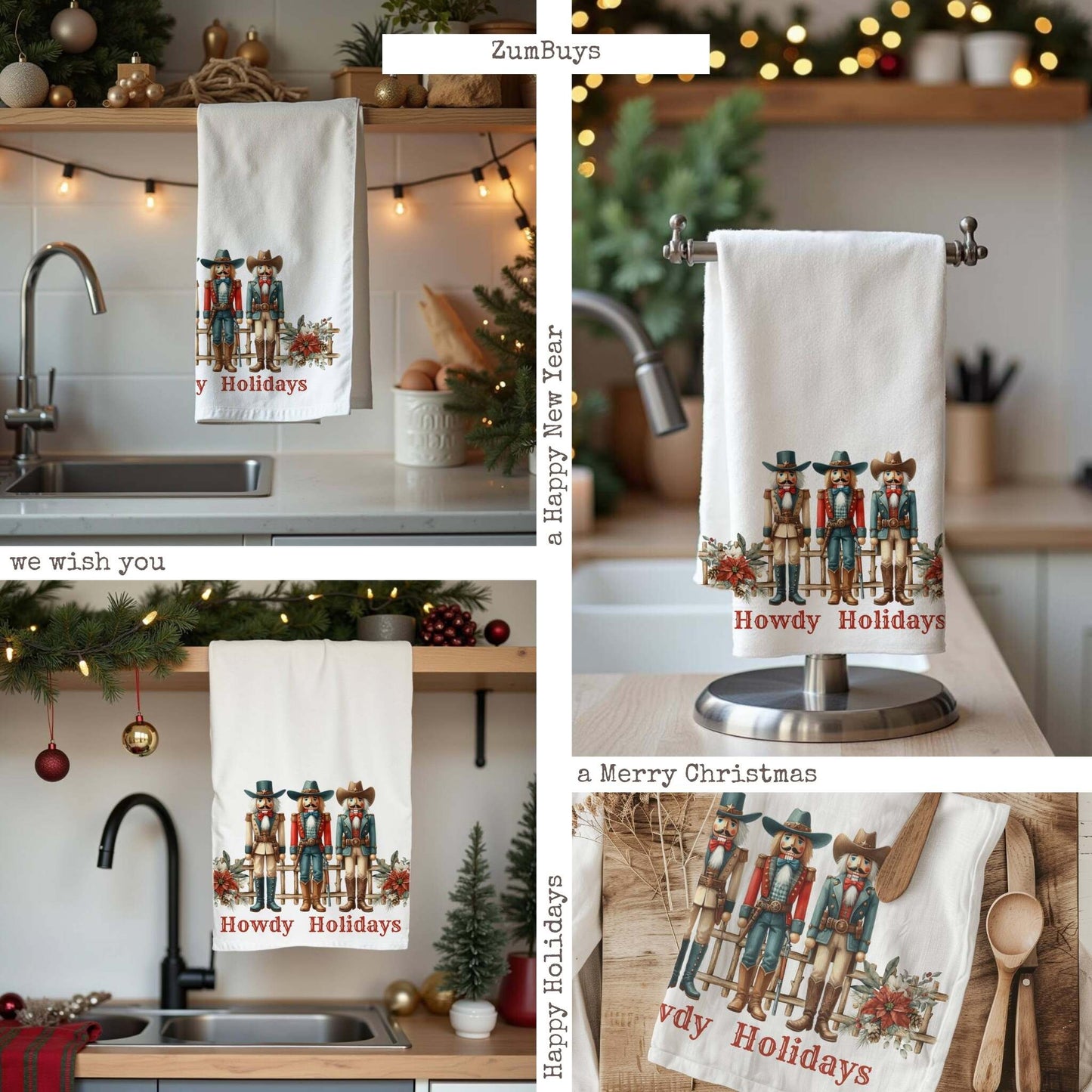 Cowboy Nutcracker Tea Towels (cotton, poly) - ZumBuys