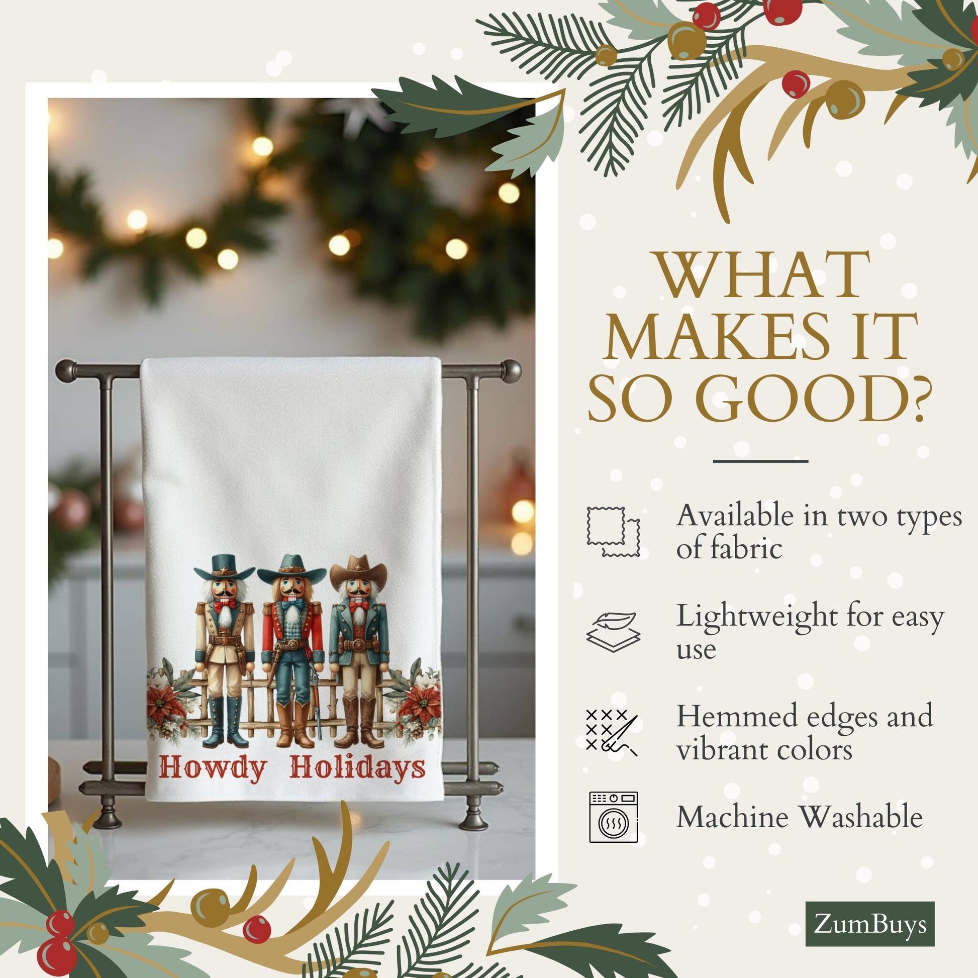 Cowboy Nutcracker Tea Towels (cotton, poly) - ZumBuys