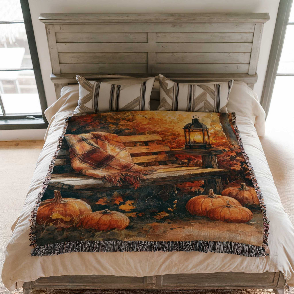 Cozy Autumn Haven Woven Blanket - ZumBuys