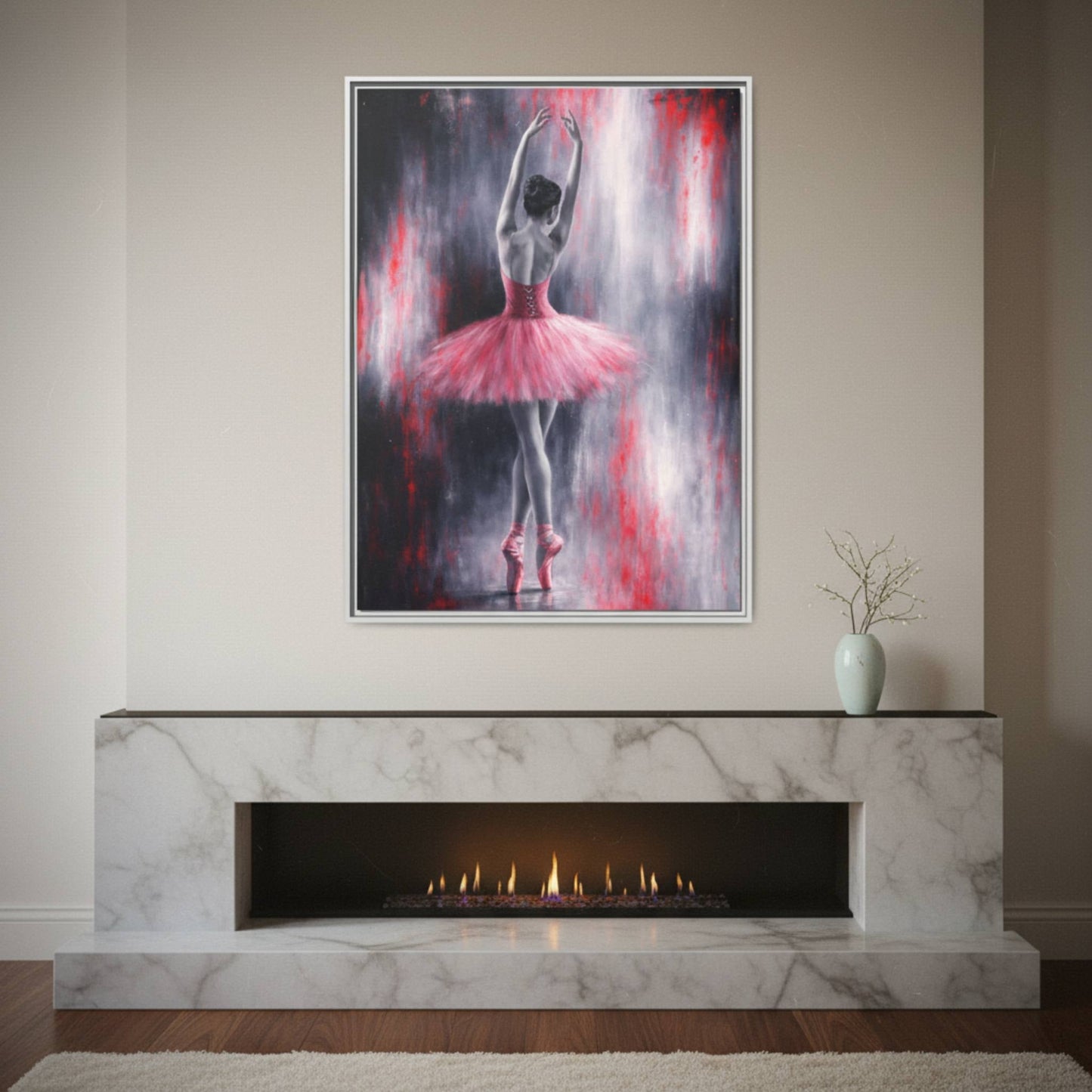 Crimson Reverie Matte Canvas, Framed (Multi - color) - ZumBuys