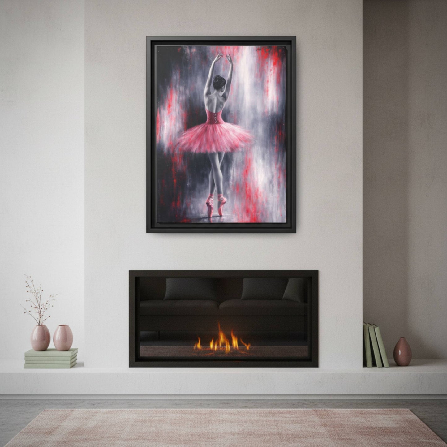 Crimson Reverie Matte Canvas, Framed (Multi - color) - ZumBuys