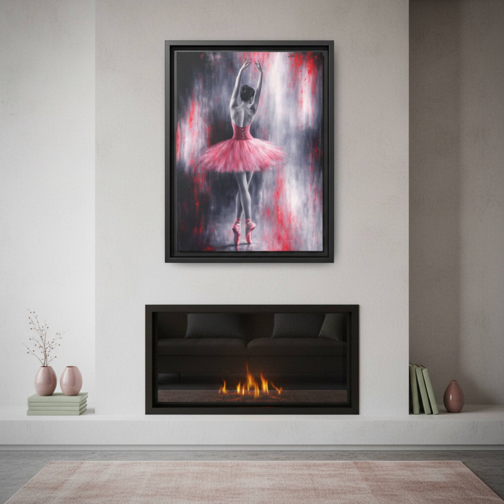 Crimson Reverie Matte Canvas, Framed (Multi - color) - ZumBuys