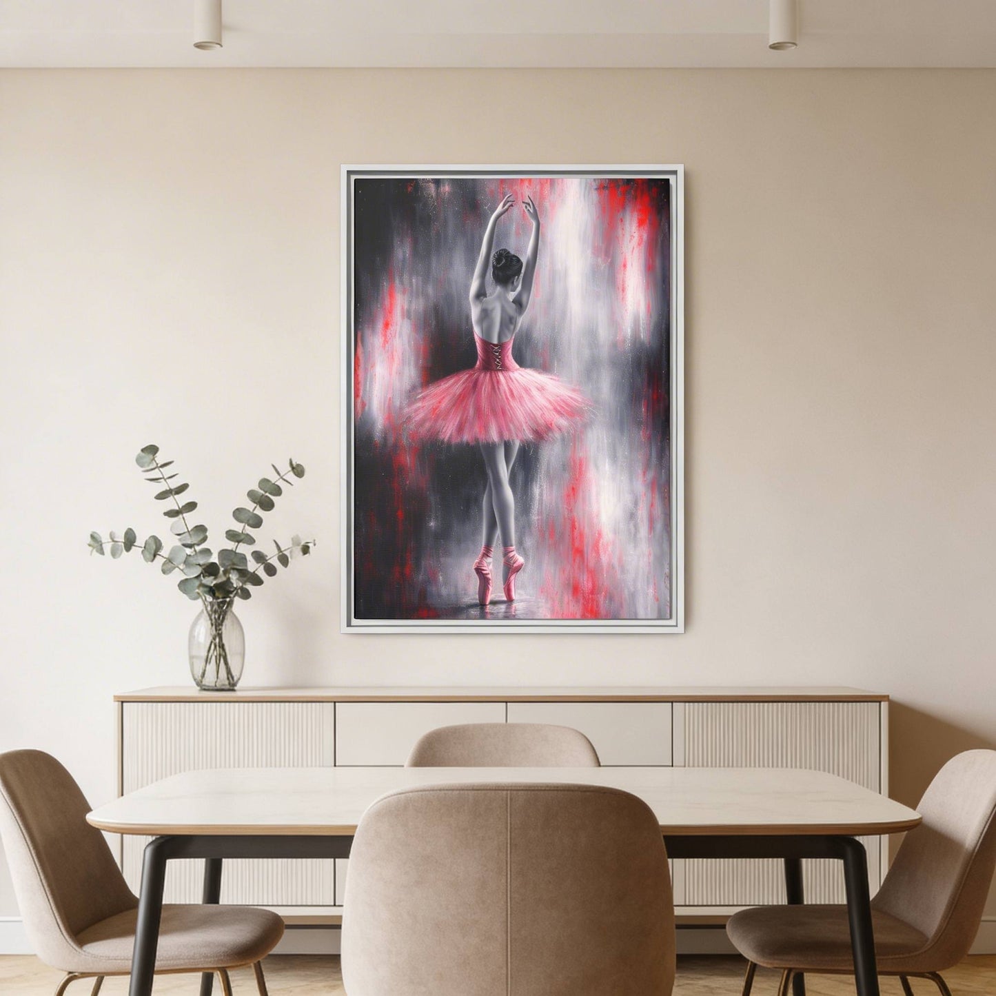 Crimson Reverie Matte Canvas, Framed (Multi - color) - ZumBuys