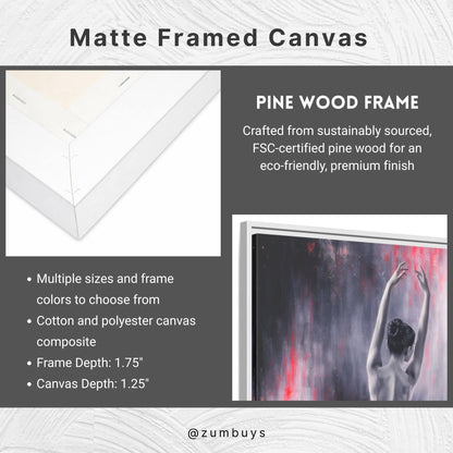 Crimson Reverie Matte Canvas, Framed (Multi - color) - ZumBuys