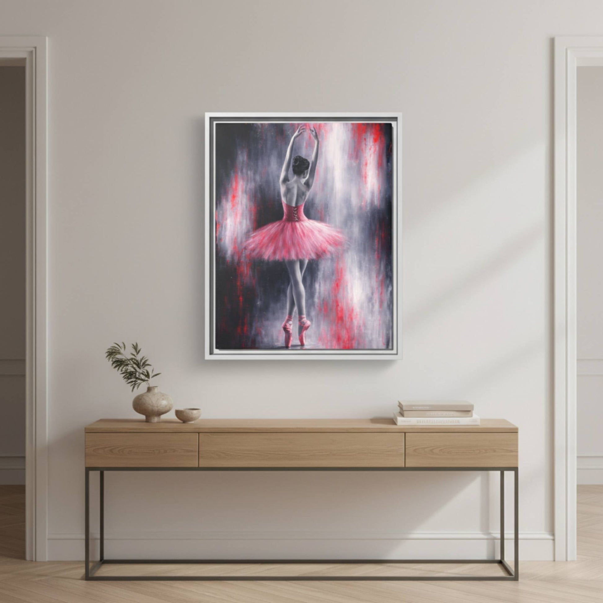Crimson Reverie Matte Canvas, Framed (Multi - color) - ZumBuys