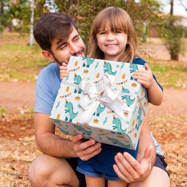 Dino Party Wrapping Paper – Kids Dinosaur Birthday Gift Wrap Roll - ZumBuys