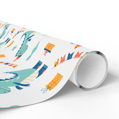Dino Party Wrapping Paper – Kids Dinosaur Birthday Gift Wrap Roll - ZumBuys