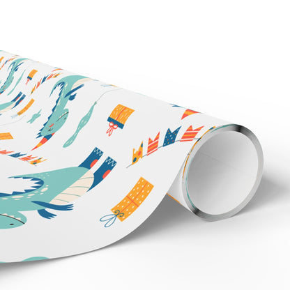 Dino Party Wrapping Paper – Kids Dinosaur Birthday Gift Wrap Roll - ZumBuys