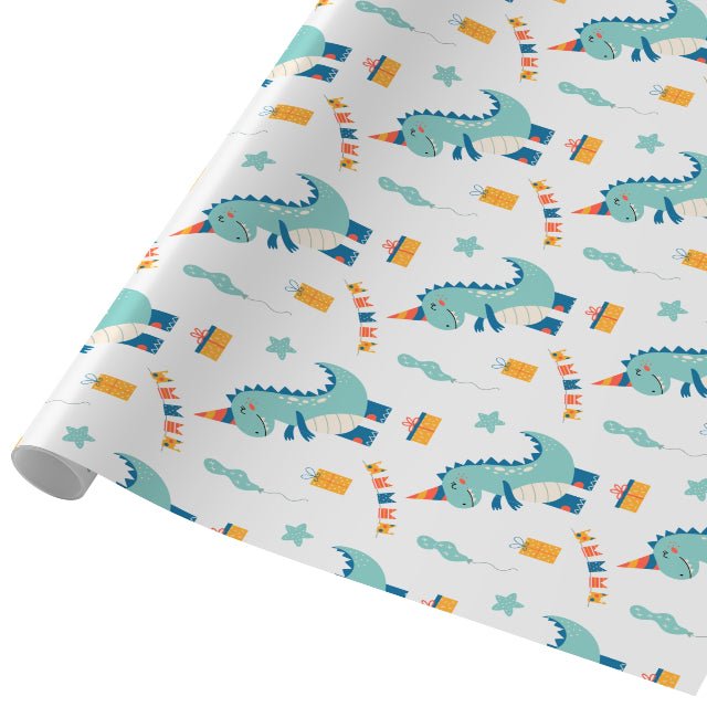 Dino Party Wrapping Paper – Kids Dinosaur Birthday Gift Wrap Roll - ZumBuys