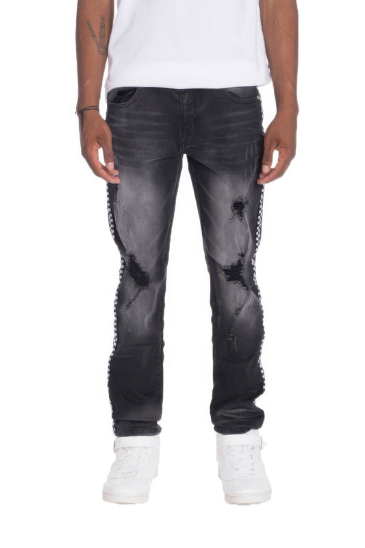 Distressed Denim Checkered Tape - ZumBuys
