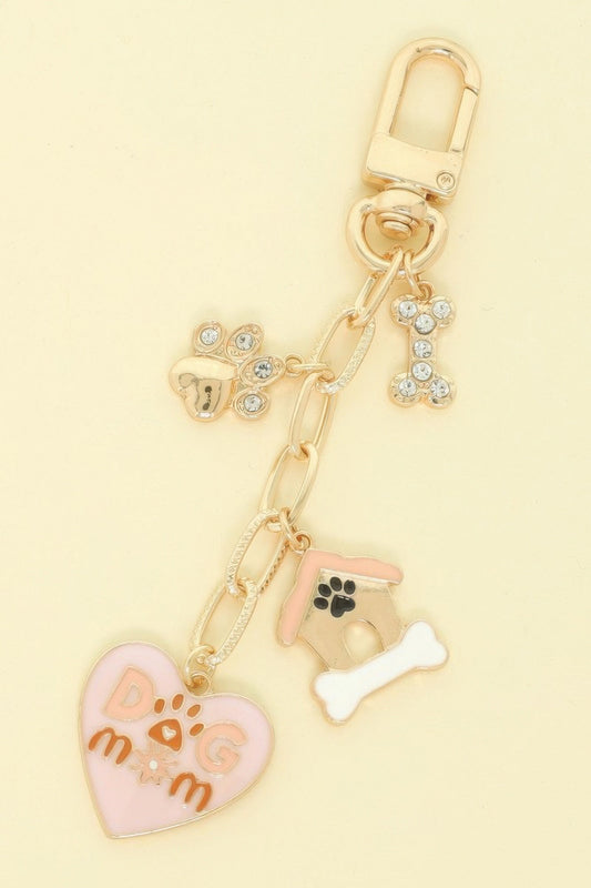 Dog Mom Theme Bag Charm Keychain - ZumBuys