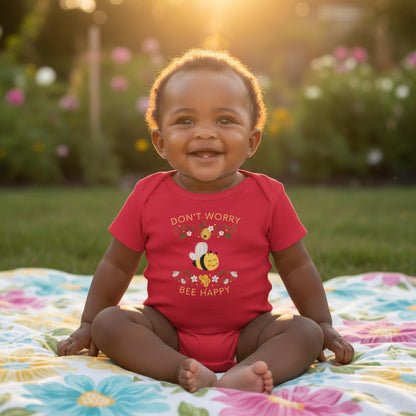 Don't Worry Bee Happy Infant Baby Rib Bodysuit - ZumBuys