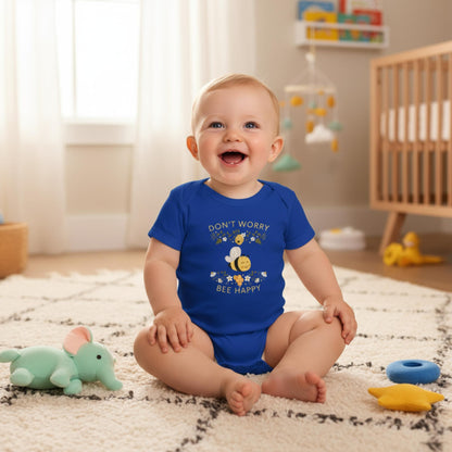 Don't Worry Bee Happy Infant Baby Rib Bodysuit - ZumBuys