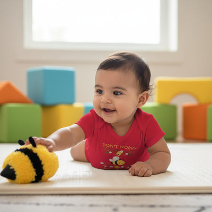 Don't Worry Bee Happy Infant Baby Rib Bodysuit - ZumBuys