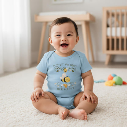 Don't Worry Bee Happy Infant Baby Rib Bodysuit - ZumBuys