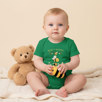 Don't Worry Bee Happy Infant Baby Rib Bodysuit - ZumBuys