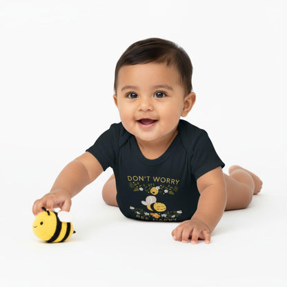 Don't Worry Bee Happy Infant Baby Rib Bodysuit - ZumBuys