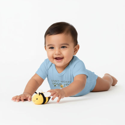 Don't Worry Bee Happy Infant Baby Rib Bodysuit - ZumBuys