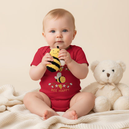 Don't Worry Bee Happy Infant Baby Rib Bodysuit - ZumBuys