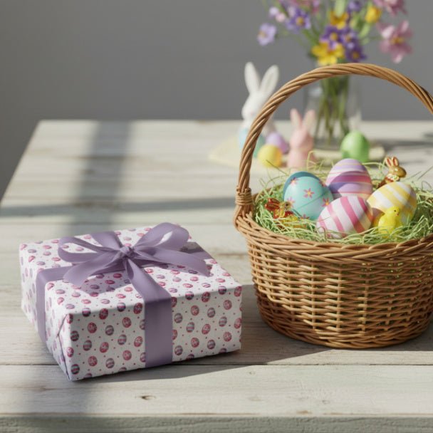 Easter Egg Celebration Wrapping Paper – Pastel Easter Gift Wrap, Cute Spring Holiday Paper, Premium Matte or Glossy Finish - ZumBuys