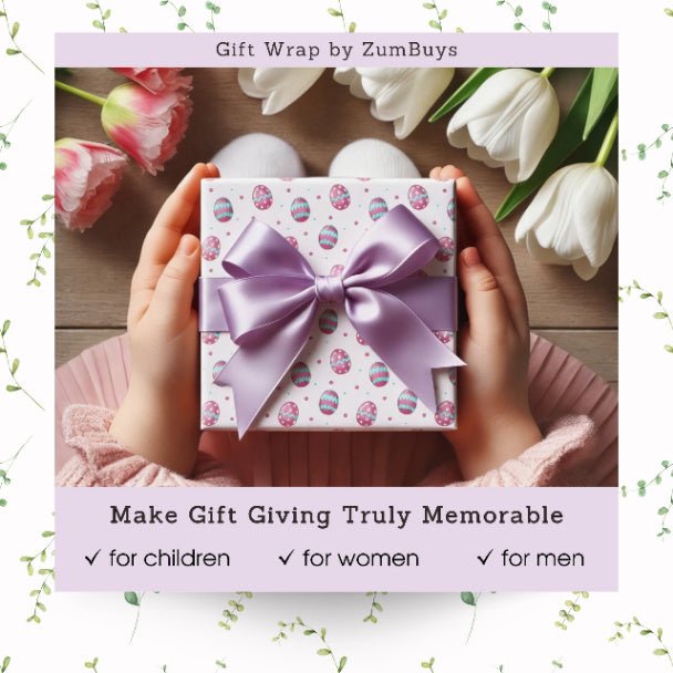Easter Egg Celebration Wrapping Paper – Pastel Easter Gift Wrap, Cute Spring Holiday Paper, Premium Matte or Glossy Finish - ZumBuys