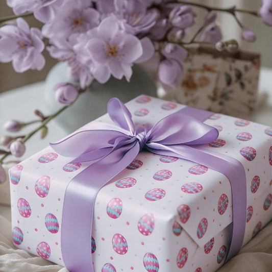 Easter Egg Celebration Wrapping Paper – Pastel Easter Gift Wrap, Cute Spring Holiday Paper, Premium Matte or Glossy Finish - ZumBuys