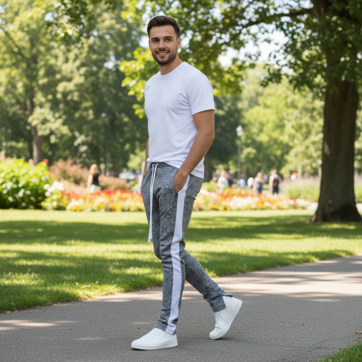 Elephant Print Track Pants - ZumBuys