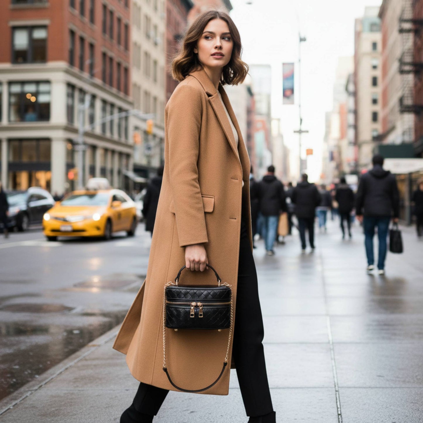 Embossed Vegan Leather Vanity Bag - ZumBuys