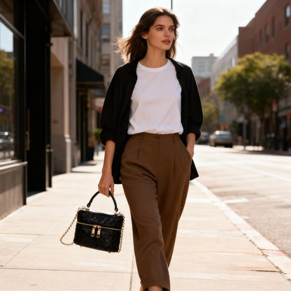 Embossed Vegan Leather Vanity Bag - ZumBuys