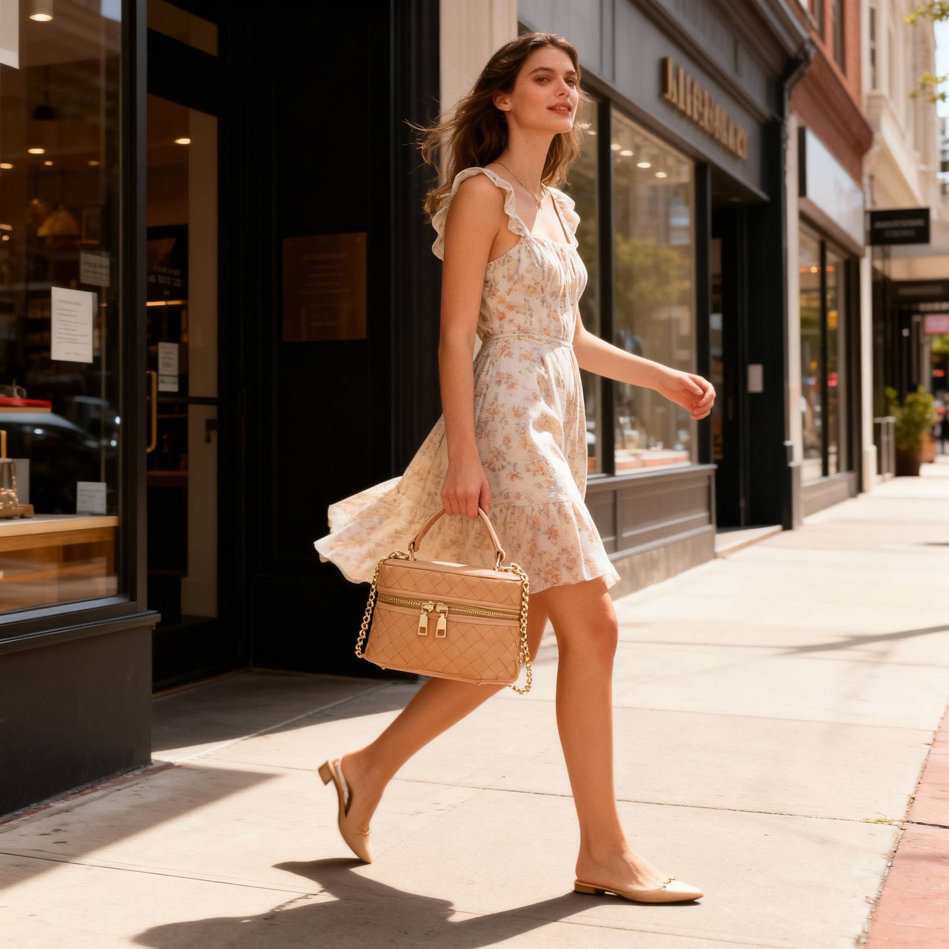 Embossed Vegan Leather Vanity Bag - ZumBuys