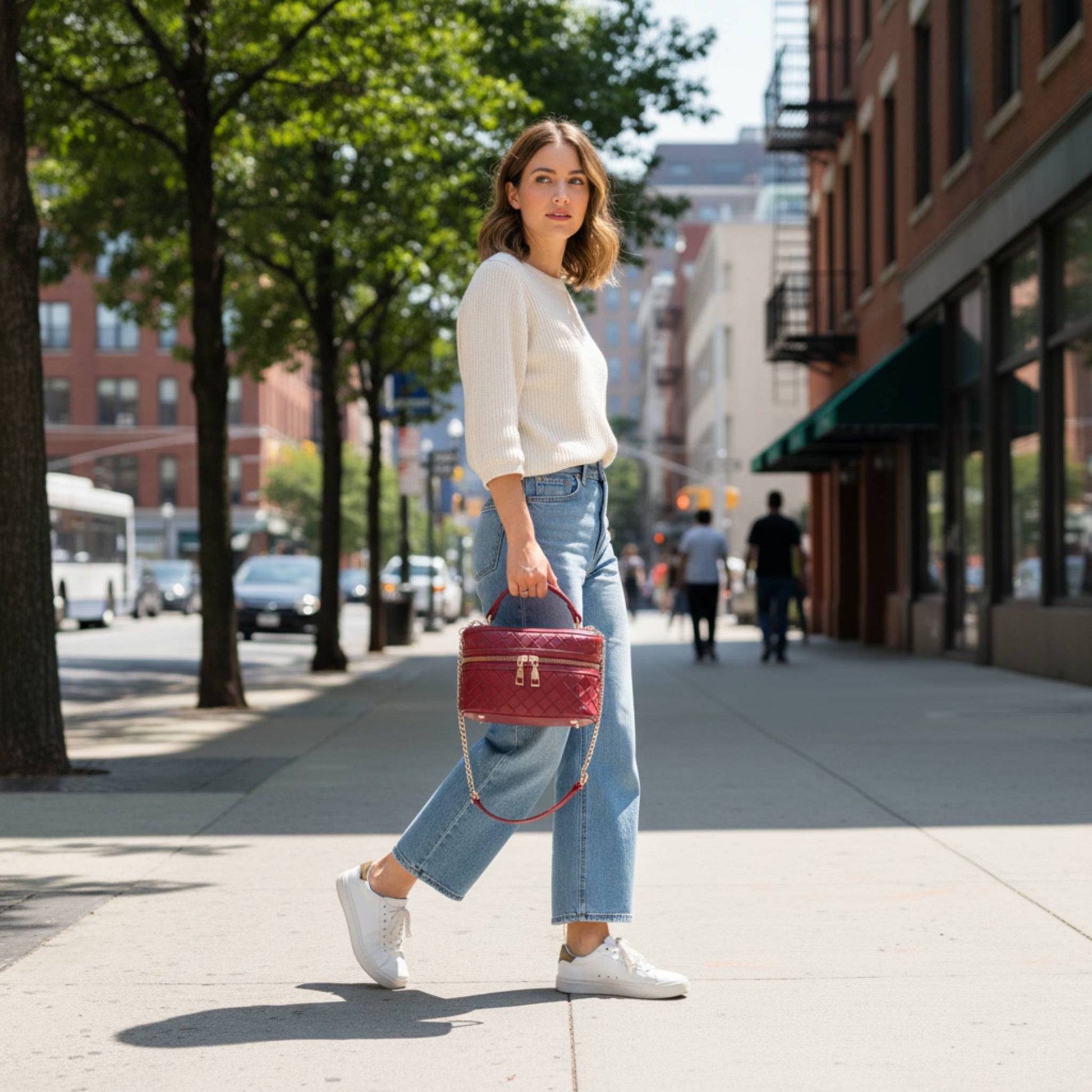 Embossed Vegan Leather Vanity Bag - ZumBuys