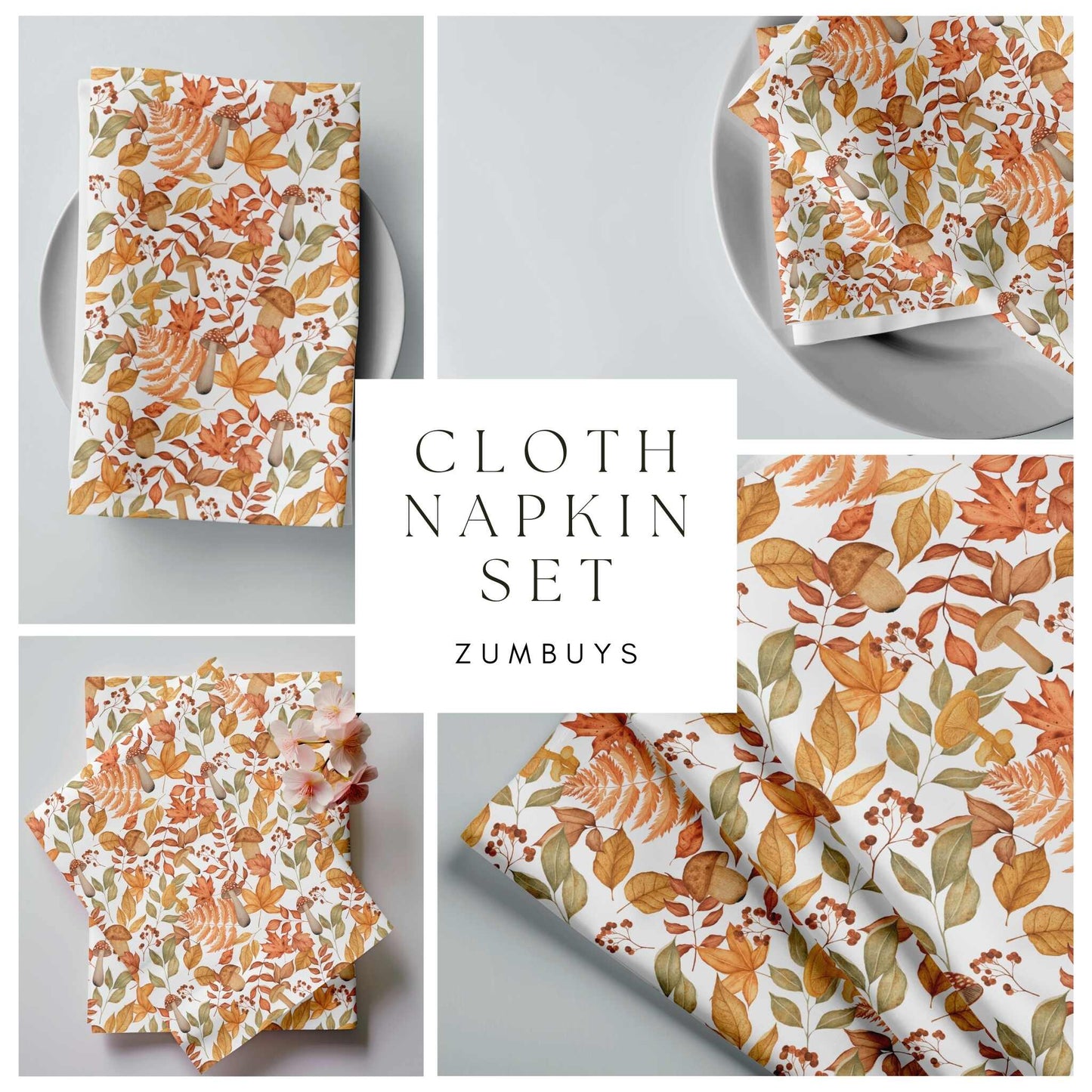 Fall Foliage Splendor Cloth Napkin Set of 4 - ZumBuys