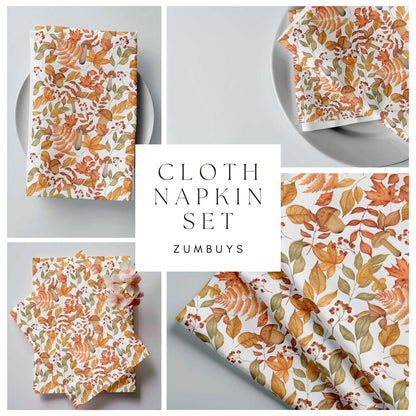 Fall Foliage Splendor Cloth Napkin Set of 4 - ZumBuys