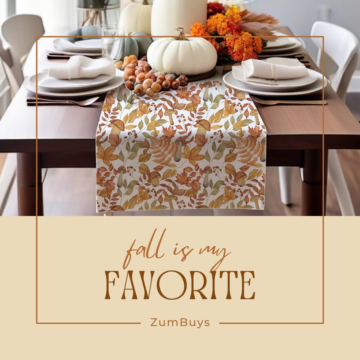 Fall Foliage Splendor Table Runner (Cotton, Poly) - ZumBuys