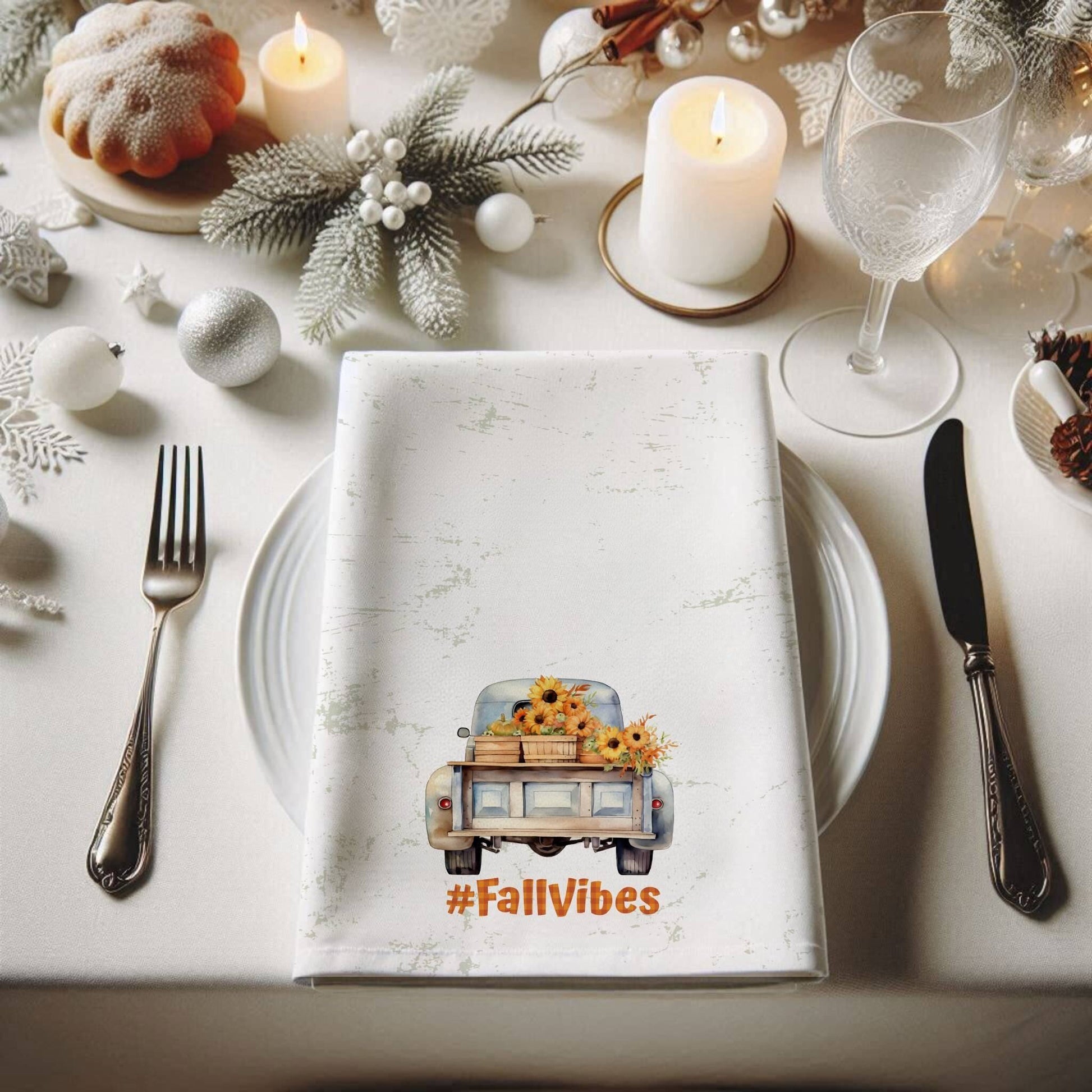 Fall Vibes Cloth Napkin Set of 4 - ZumBuys