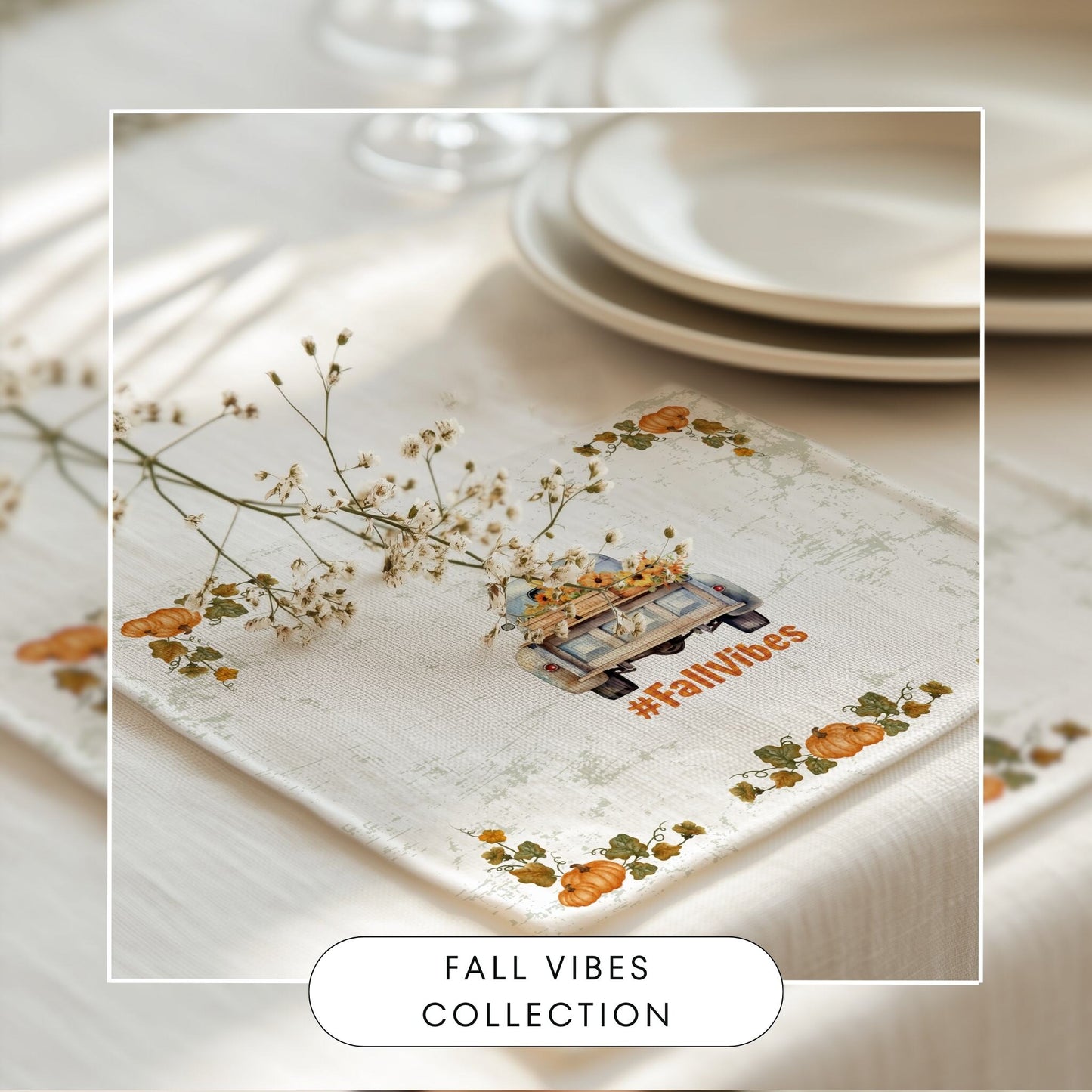 Fall Vibes Placemat, 2pc - ZumBuys