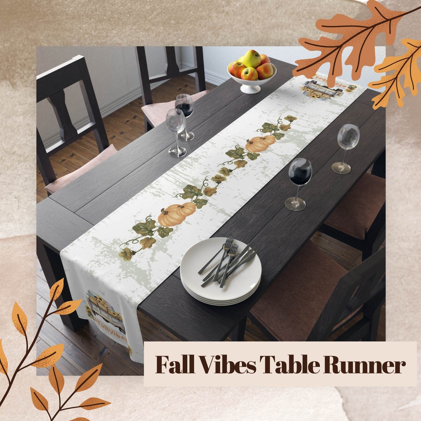 Fall Vibes Table Runner (Cotton, Poly) - ZumBuys