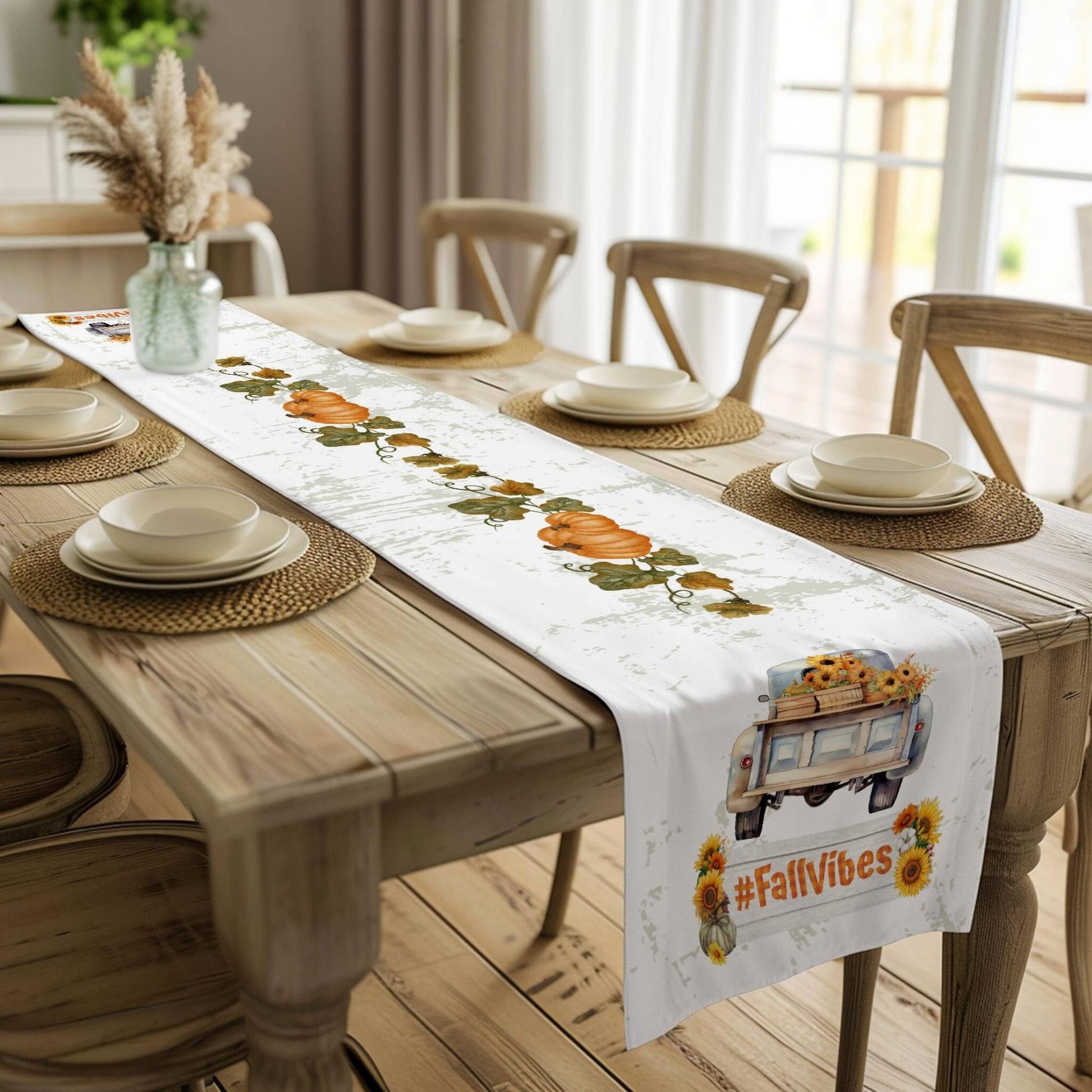 Fall Vibes Table Runner (Cotton, Poly) - ZumBuys