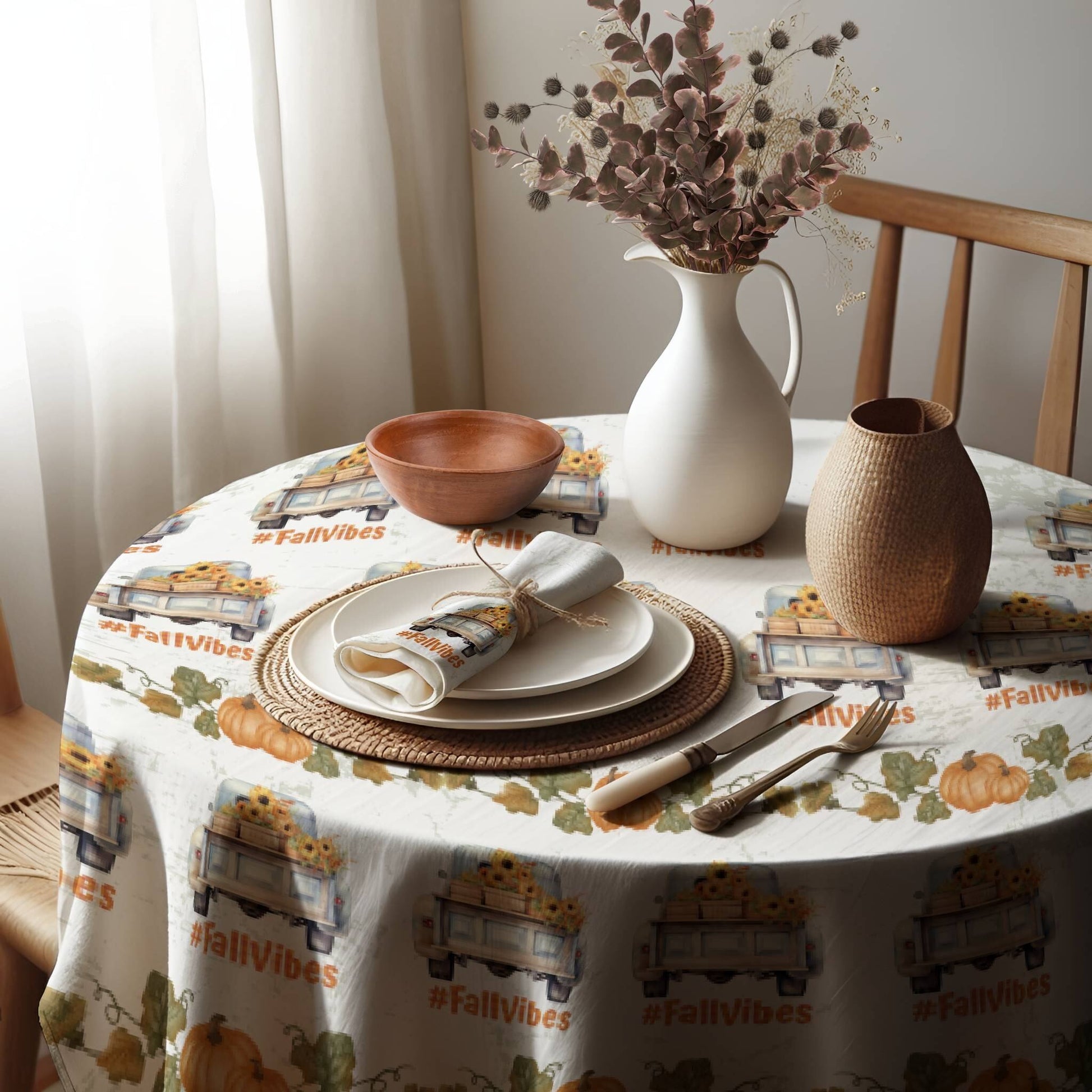 Fall Vibes Tablecloth - ZumBuys