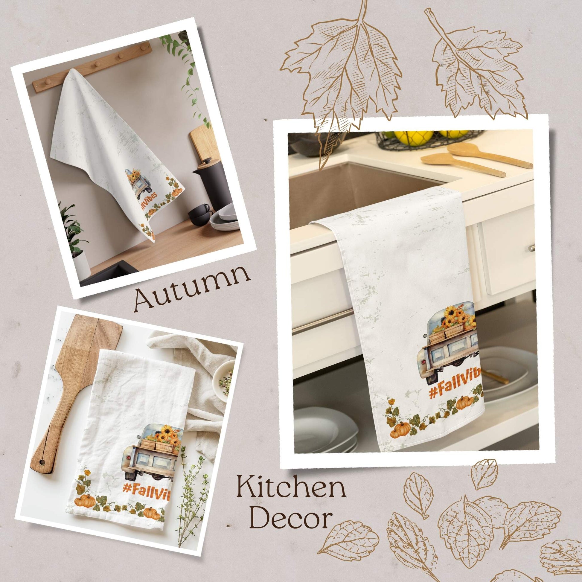 Fall Vibes Tea Towels (cotton, poly) - ZumBuys