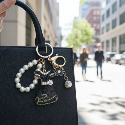 Fashionista Theme Bag Charm Keychain - ZumBuys