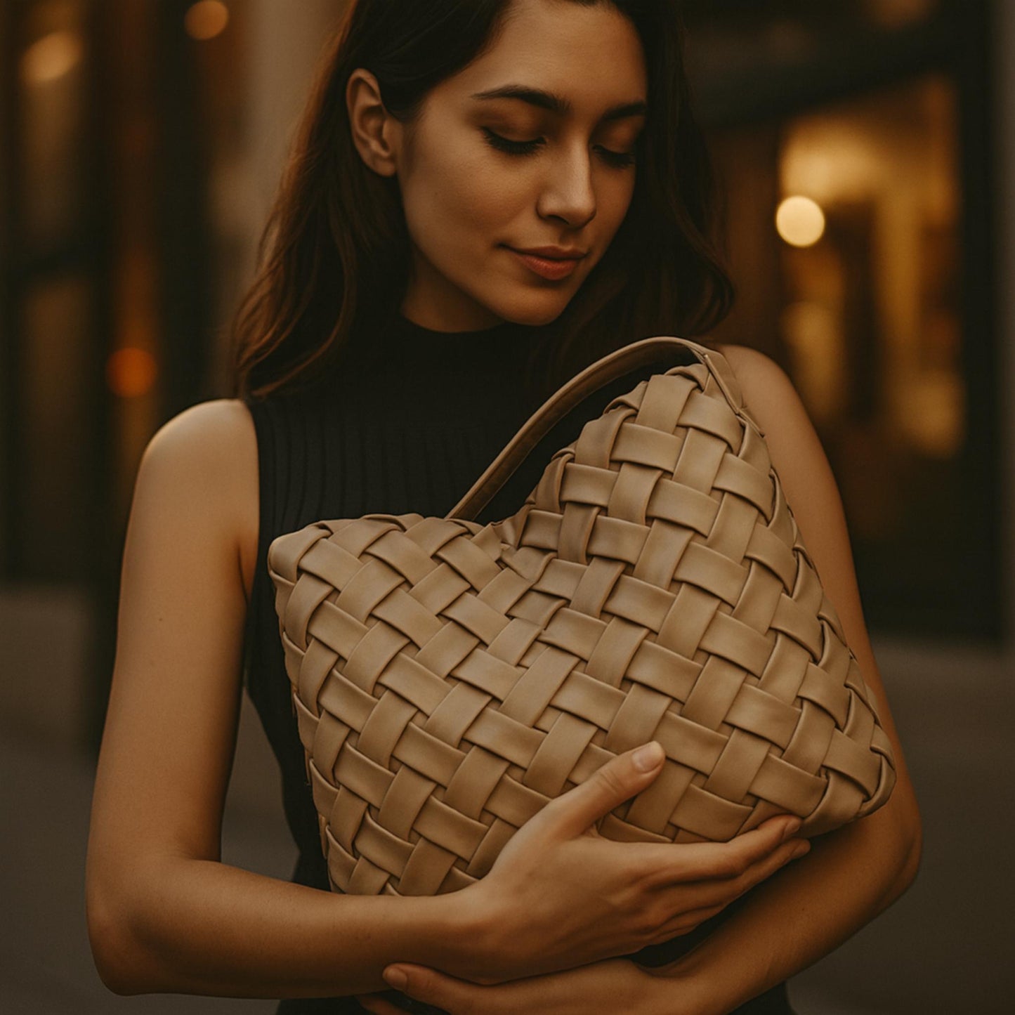 Faux Leather Braided Embossed Hobo Bag - ZumBuys