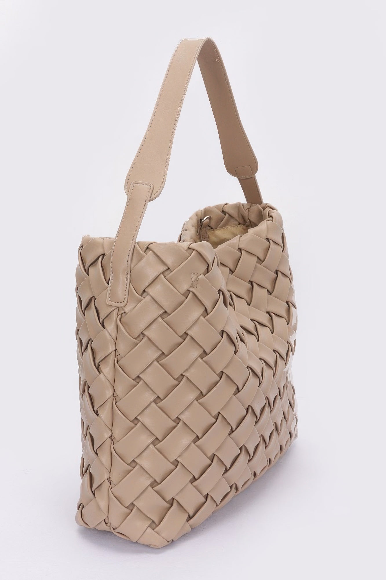 Faux Leather Braided Embossed Hobo Bag - ZumBuys