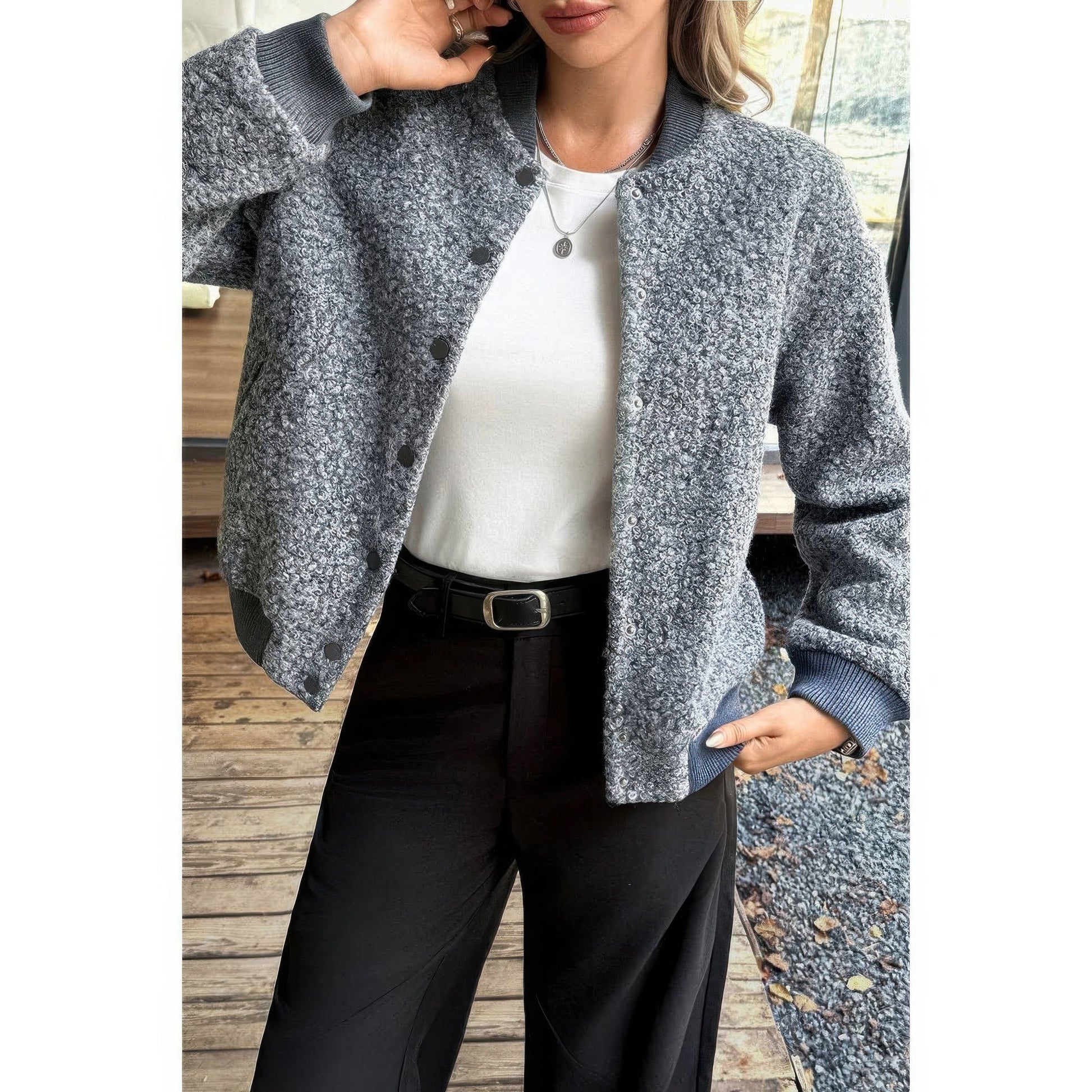 Faux Sherpa Fuzzy Teddy Bomber Jacket - ZumBuys