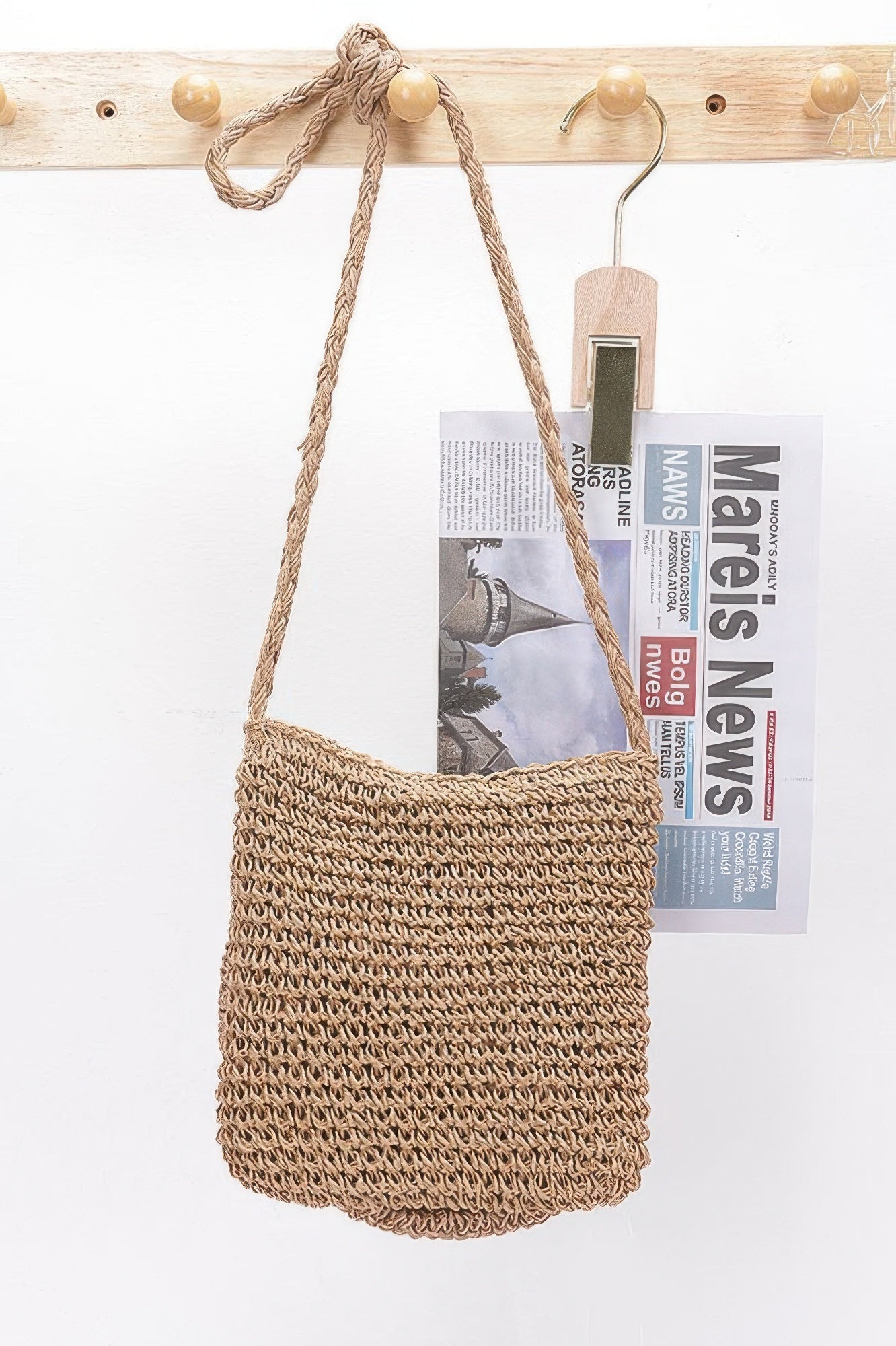Faux Straw Handmade Big Flower Crossbody Bag – Summer Floral Purse - ZumBuys