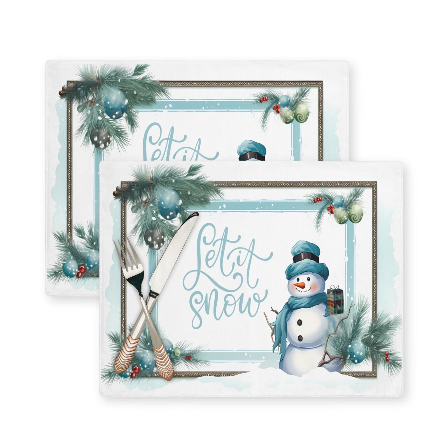 Festive Frosty Placemat, 2pc - ZumBuys