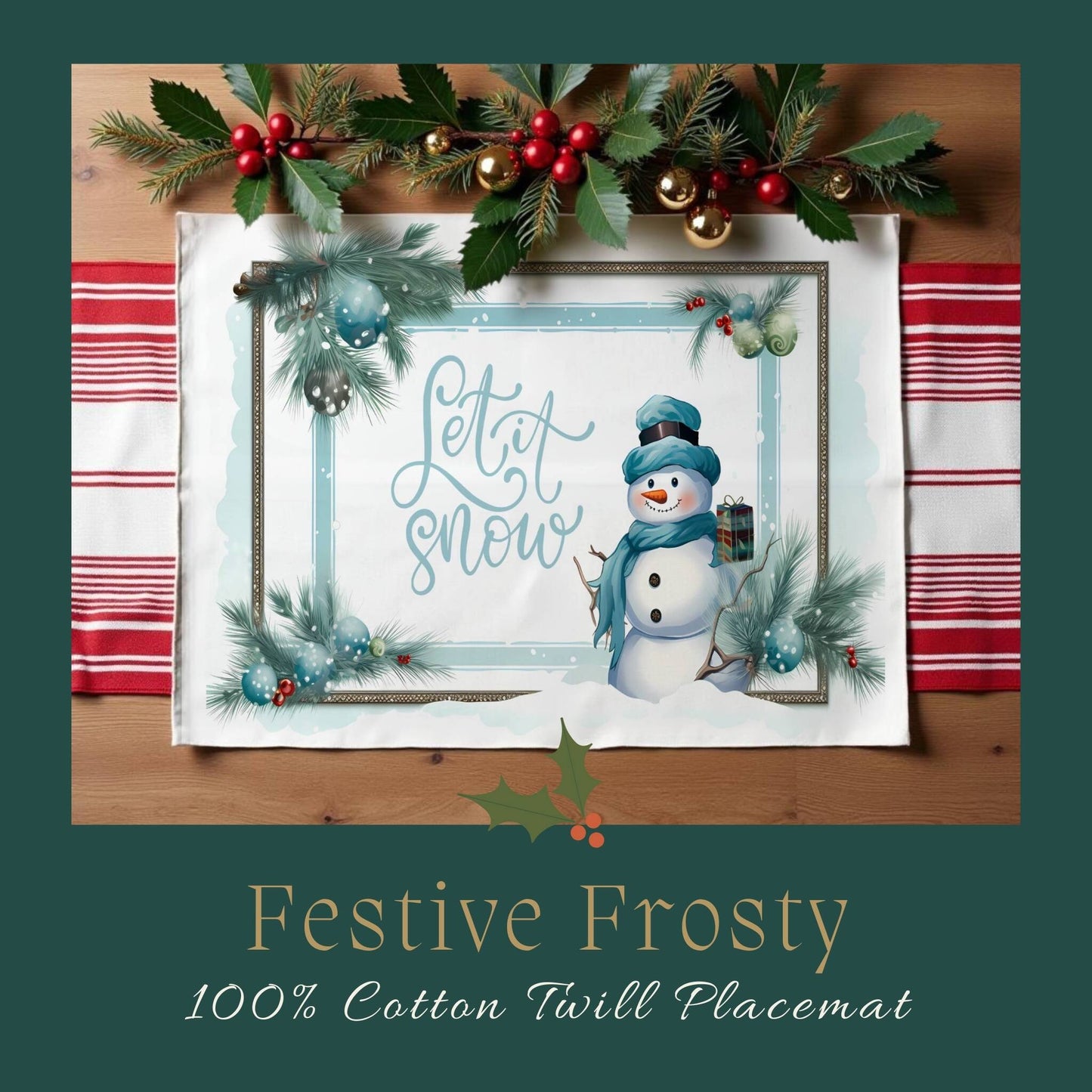 Festive Frosty Placemat, 2pc - ZumBuys