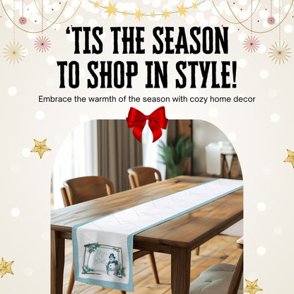 Festive Frosty Table Runner (Cotton, Poly) - ZumBuys