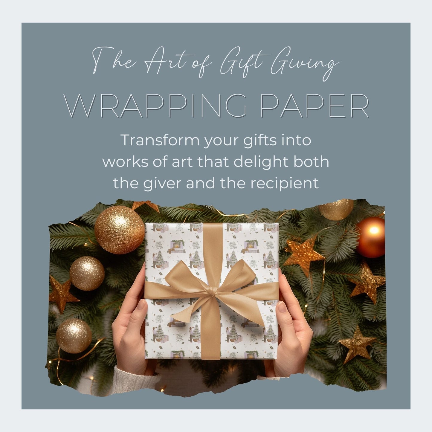 Festive Holiday Greetings Wrapping Paper - ZumBuys